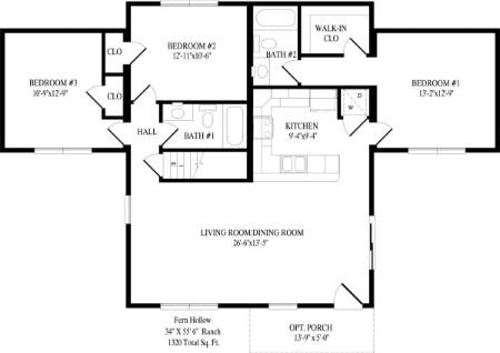 Fern Hollow Modular Home Floor Plan